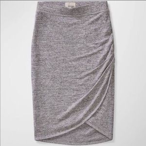 Aritzia Wilfred Free Grey Faux Wrap Tyra Skirt